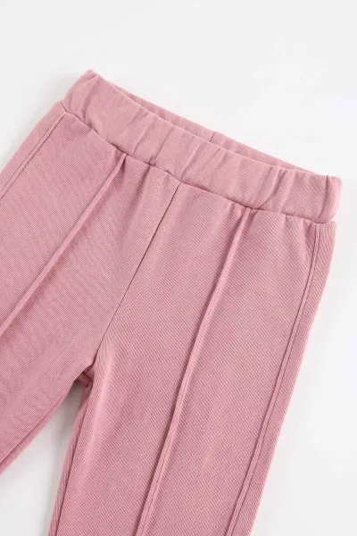 Pembe (3-18 Ay) Wild Nakışlı Waffle  Kız Bebek 2'li Takım 487653