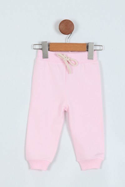 Pembe (3-18 Ay) Yaka Detaylı Baskılı İki İp Kız Bebe Takım 220798
