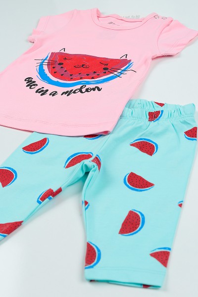 Pembe (3-18 Ay)Karpuz Baskılı Kız Çocuk Takım 101886