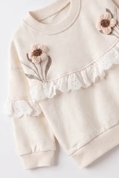 Pembe (3-24 Ay) Fistolu Çiçekli  Alt Çimalı   Kız Bebek Takım 480596