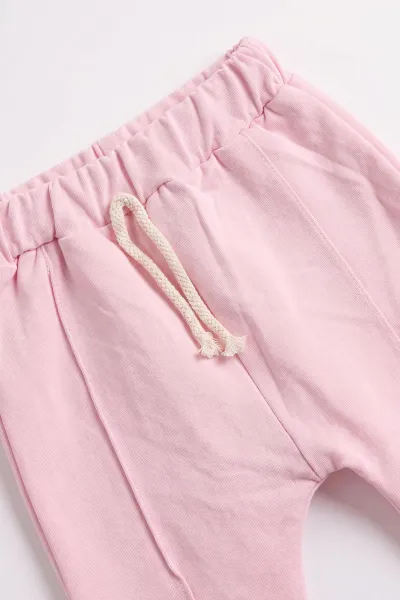 Pembe (3-24 Ay) Kalp Baskılı Kol Fırfırlı 2 İp Kız Bebek Mevsimlik Takım 482188