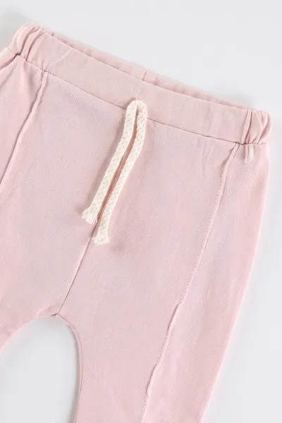Pembe (3-24 Ay) Kalp Nakışlı Alt Çimalı Kız Bebek Takım 480589