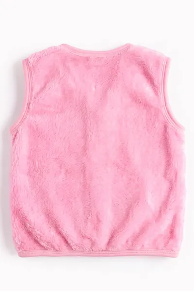 Pembe (3-6 Yaş) Ayıcık Armalı Peluş Çocuk Yelek 493765