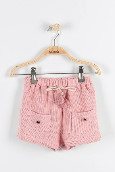 Pembe (3-6 Yaş) Çiçek Baskılı Çep Detaylı Belden Bağlamalı Kız Çocuk Takım 171335
