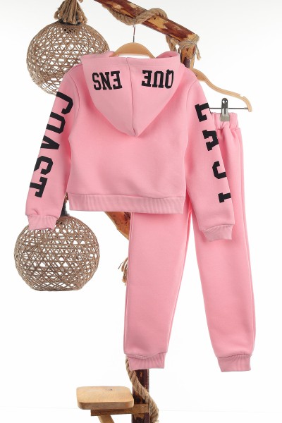 Pembe (3-6 Yaş) Coast Kol Baskılı Üç İp Şardonlu Kız Çocuk Takım 139594