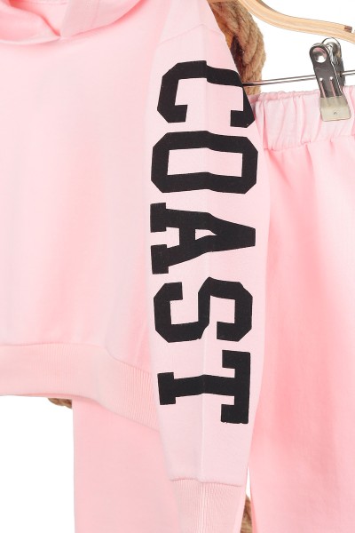 Pembe (3-6 Yaş) Coast Kol Baskılı Üç İp Şardonlu Kız Çocuk Takım 142187