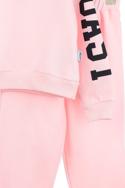 Pembe (3-6 Yaş) Coast Kol Baskılı Üç İp Şardonlu Kız Çocuk Takım 142187