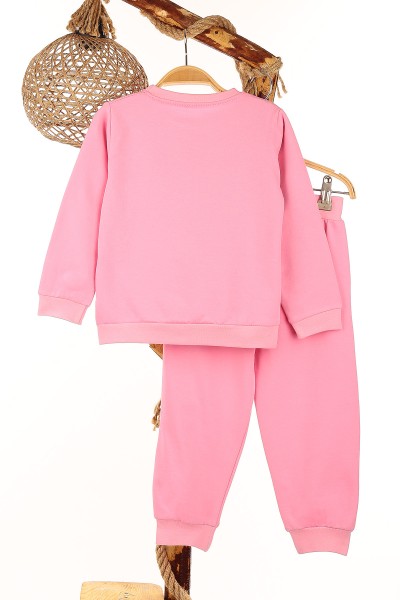 Pembe (3-6 Yaş) Happy Emoji Baskılı Kız Çocuk Takım 147019