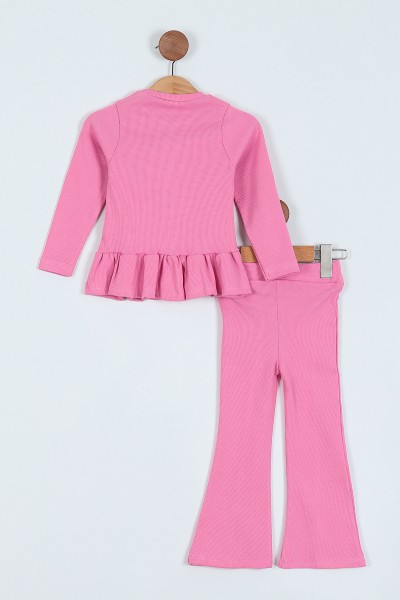 Pembe (3-6 Yaş) Kaşkorse Fitilli Fırfırlı Kız Çocuk Takım 218506