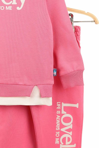 Pembe (3-6 Yaş) Lovely Baskılı Kız Çocuk Takım 151948