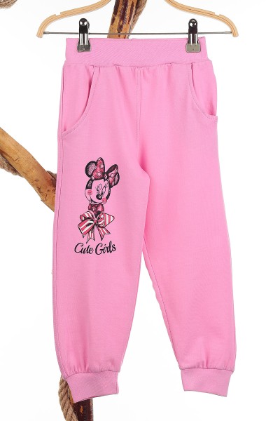 Pembe (3-6 Yaş) Papyonlu Kız Baskılı Kız Çocuk Takım 142635
