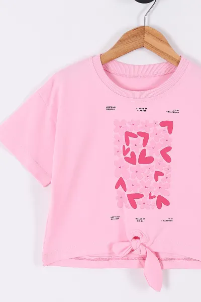 Pembe (3-7 Yaş) Çiçek Baskılı Kız Çocuk Takım 266174