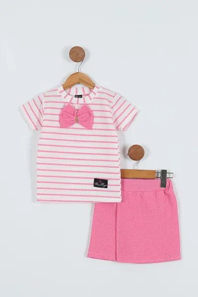 pembe-3-7-yas-cizgili-fiyonklu-sort-etekli-kiz-cocuk-takim-271327