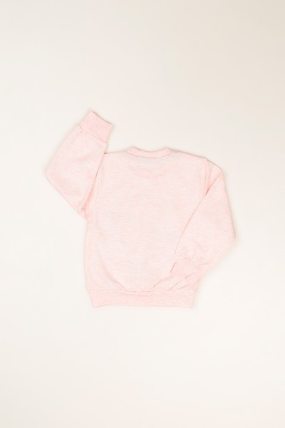 Pembe (3-12 Yaş) Happy Baskılı İçi Şardonlu Kız Çocuk Sweatshirt 82153