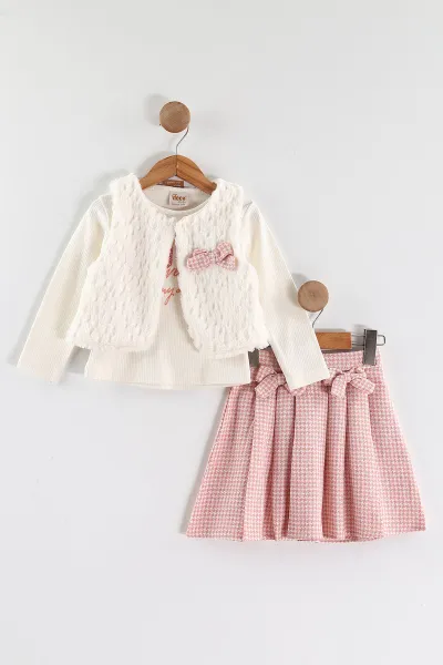 pembe-3-7-yas-love-nakisli-badili-pelus-yelekli-ekose-pileli-etekli-kiz-cocuk-3lu-takim-438908