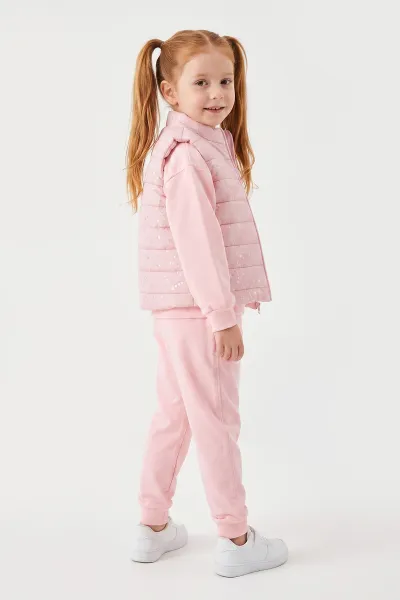 Pembe (3-8 Yaş) Şişme Yelekli  3'lü Kız Çocuk Takım 481522