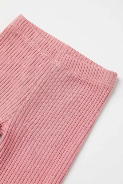 Pembe (3-8 Yaş)Kalp Baskılı 2 İp Fitilii  İspanyol Taytlı Kız Çocuk Takım 492578