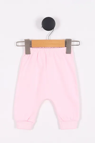 Pembe (3-9 Ay) Flowers Nakışlı Çiçek Desenli Kapüşonlu Kız Bebek Takım 279948