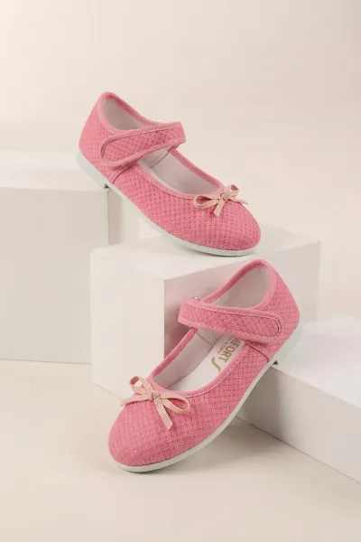 Pembe ( 30 - 35 ) Fiyonk Detaylı Cırtlı Kız Bebek Babet 440882
