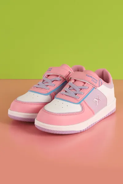Pembe (31-35) Cırtlı Bağcıklı Çocuk Spor Ayakkabı 292956