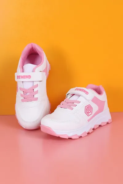 Pembe (31-35) Cırtlı Bağcıklı Çocuk Spor Ayakkabı 300660