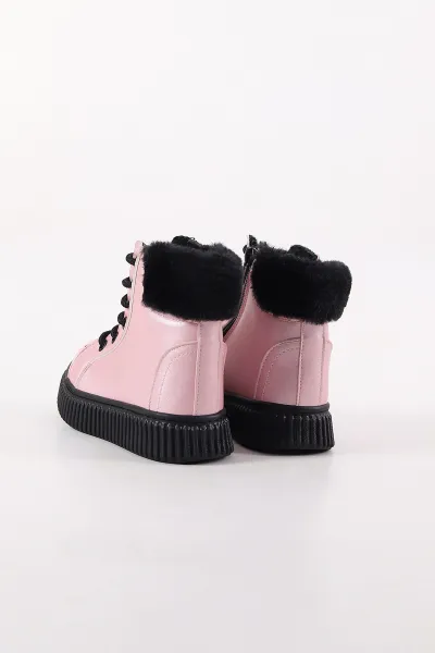 Pembe ( 31 - 35 ) İçi Kürklü Fermuarlı Bağcıklı Kız Çocuk Bot 409897