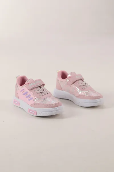 Pembe ( 31 - 35 ) Bağcıklı Cırt Bantlı Kız Çocuk Spor Ayakkabı 439931
