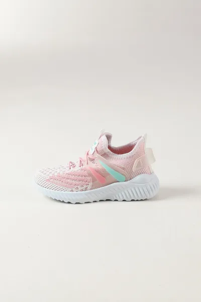 Pembe (31-35)Lastik Bağcıklı File  Çocuk Spor Ayakkabı 472042