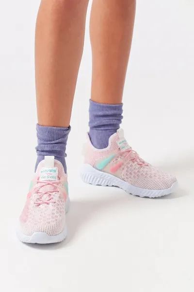 Pembe (31-35)Lastik Bağcıklı File  Çocuk Spor Ayakkabı 472042
