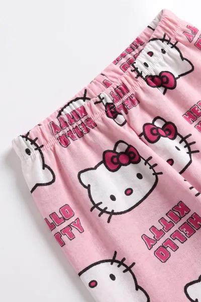 Pembe (4-10 Yaş) Desenli 2 İp Kız  Çocuk Pijama Takım 483341