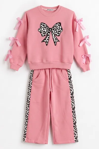 Pembe (4-11 Yaş)Fiyonk Nakışlı 3 İp Kız Çocuk Kışlık Takım 483890
