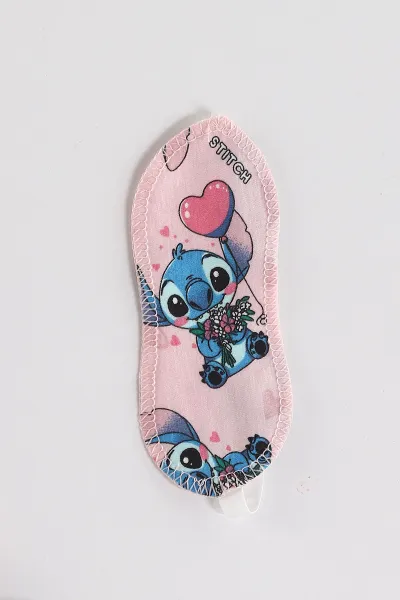 Pembe (4-12 Yaş) Baskılı Uzun Kol Ön Düğmeli Göz Bandı Detaylı Kız Çocuk Pijama Takım 453260