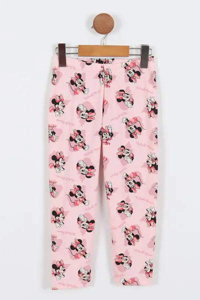 Pembe (4-12 Yaş) Karakter Baskılı Ön Düğmeli Göz Bandı Detaylı Kız Çocuk Pijama Takım 337925