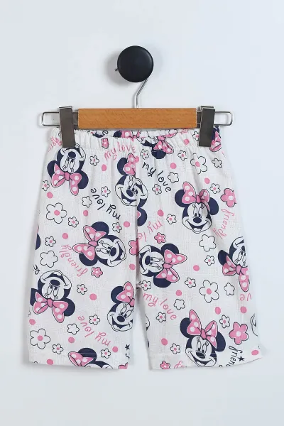 Pembe (4-12 Yaş) Karakter Desenli Kısa Kol ve Şortlu Yazlık Kız Çocuk Pijama Takım 341035