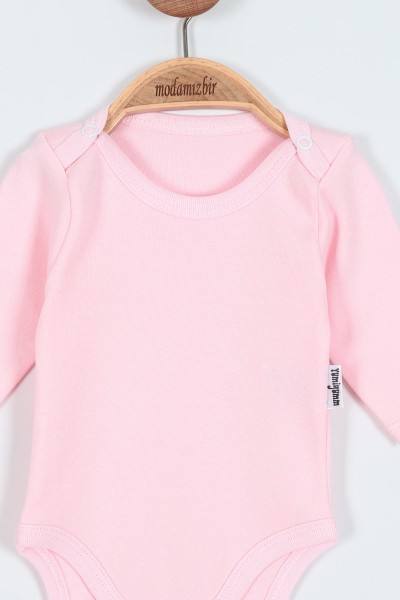 Pembe (4-6 Yaş) Düz Uzun Kol Kız Çocuk Badi 207417