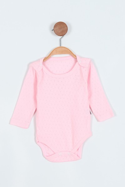 Pembe (4-6 Yaş) Jakarlı Uzun Kol Kız Çocuk Badi 207248