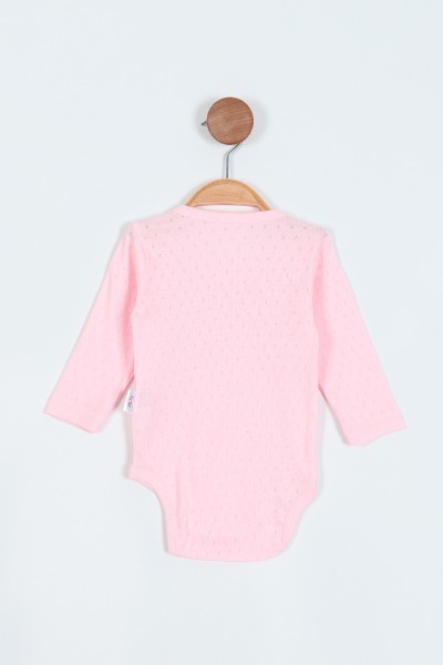 Pembe (4-6 Yaş) Jakarlı Uzun Kol Kız Çocuk Badi 207248