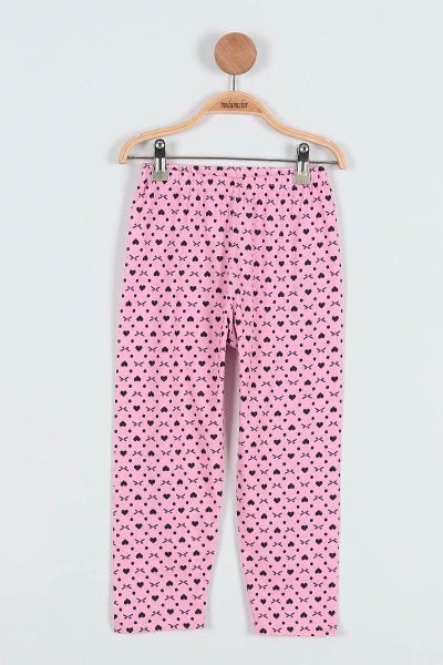 Pembe (4-6 Yaş) Love Baskılı Kız Çocuk Pijama takım 186837
