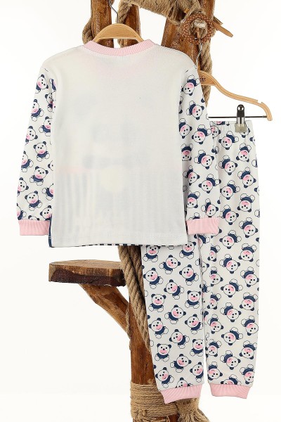 Pembe (4-6 Yaş) Panda Baskılı Kız Çocuk Pijama Takım 145179