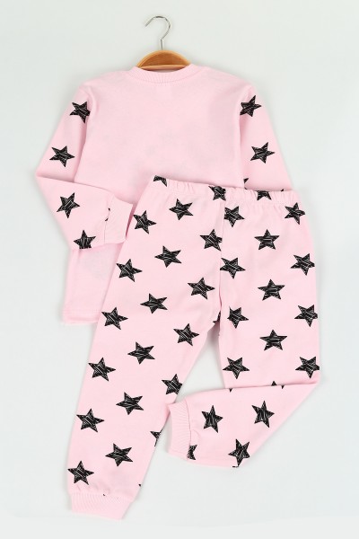 Pembe (4-6 yaş) Super Mini Baskılı Kız Çocuk Pijama Takımı 125576