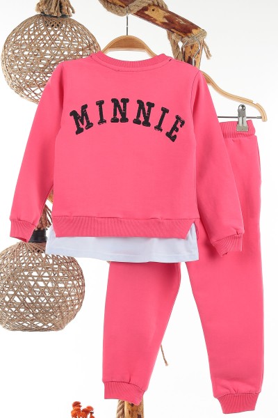 Pembe (4-8 Yaş) Fiyonk Baskılı İki İp Şardonlu Kız Çocuk Takım 137462