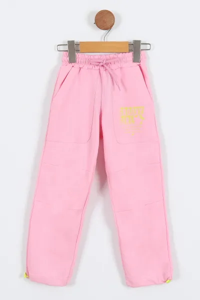 Pembe (4-8 Yaş)Paçası Ayarlanabilen Baskılı Kız Çocuk Alt 309016