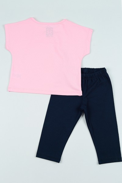 Pembe (4-8Yaş)Papatya Baskı Kız Çocuk İkili Takım 101915