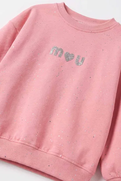 Pembe (5-10 Yaş) Sim Baskılı  Oysho Kumaş Kız Çocuk Takım 498490