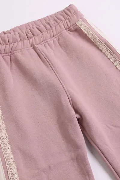 Pembe (5-12 Yaş)  Taşlı Love  Nakışlı  3 İp Şardonlu Kız Çocuk Kışlık Takım 482961