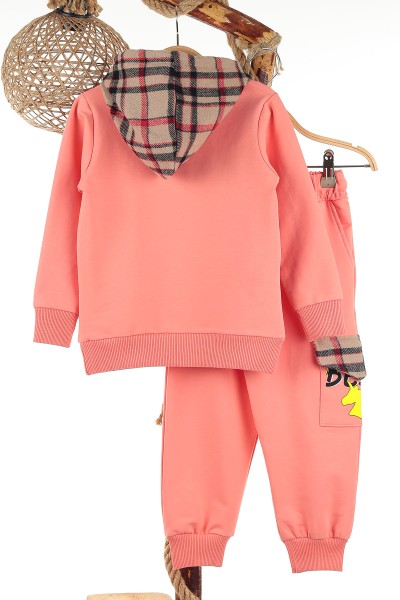 Pembe (5-8 Yaş) Best Frıends Baskılı Kapüşonlu Kız Çocuk Mevsimlik İkili Takım 133723
