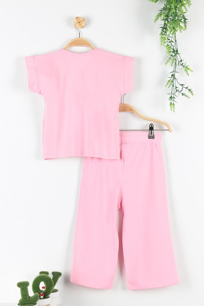 Pembe (5-8 Yaş) Fashion Baskılı Kol Detaylı Kız Çocuk Takım 172742