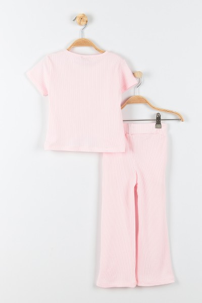 Pembe (5-8 Yaş) Fitilli Kız Çocuk İkili Takım 174884