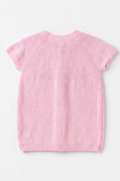 Pembe (5-8 Yaş) Garson Boy Çiçek Motifli Robalı Kız Çocuk Yelek 474191