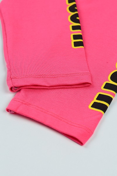 Pembe (5-8 yaş) Yanı Unıcorn Baskılı Kız Çocuk Tayt 105402